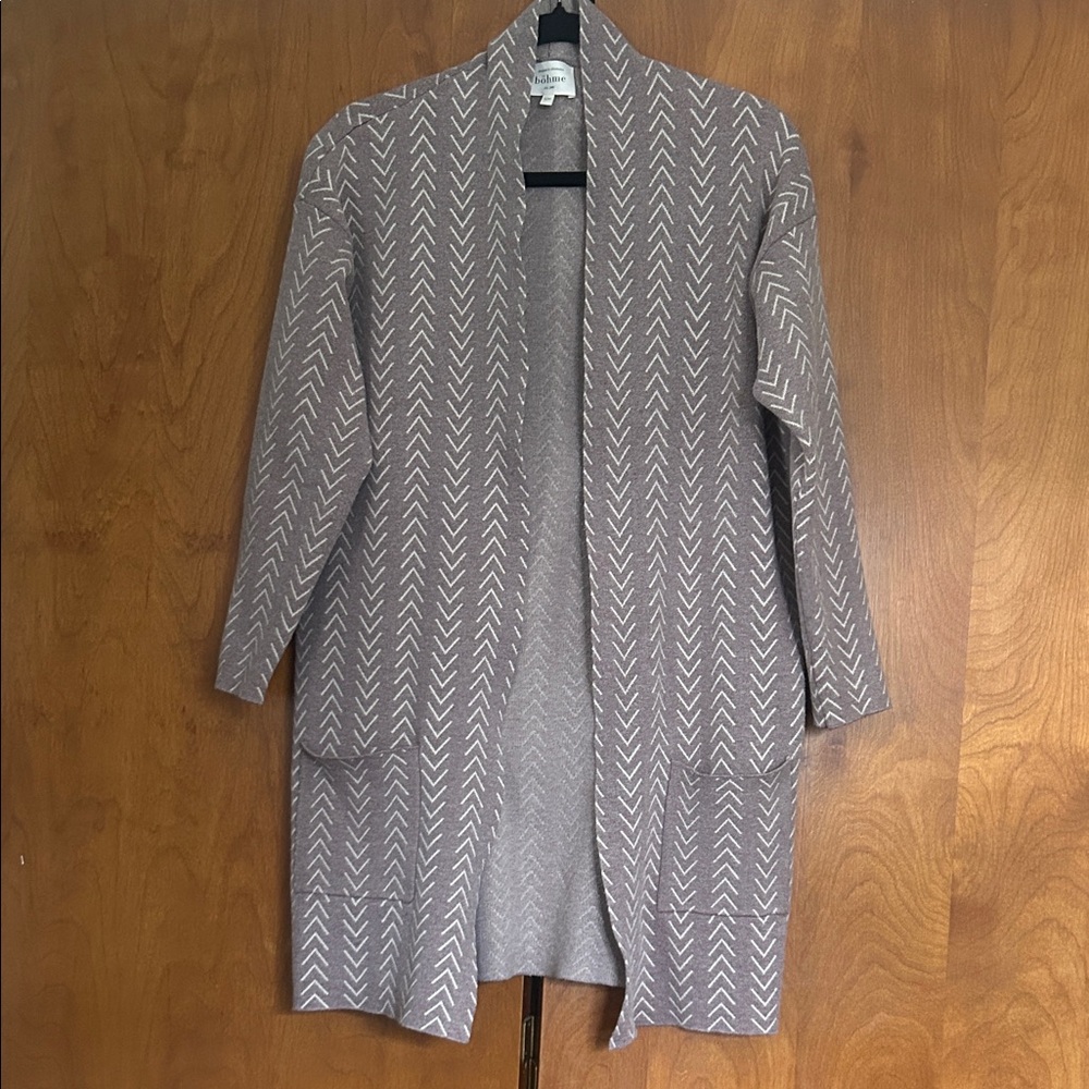 Böhme Open-Front Chevron Cardigan